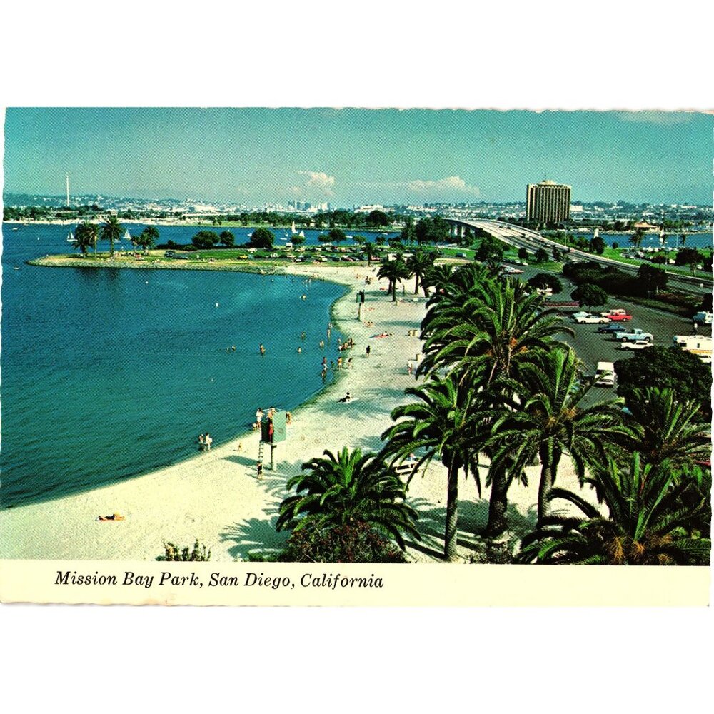 VTG Postcard Mission Bay Park San Diego California Aerial Scenic 1979 Postmarked